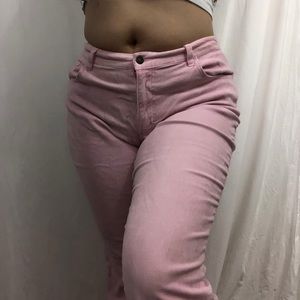 Pink corduroy jeans